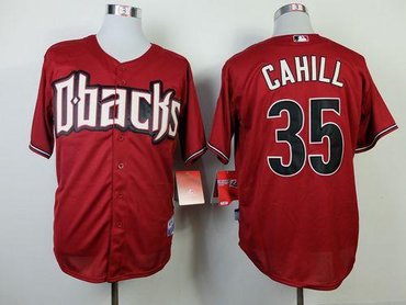 Arizona Diamondbacks #35 Trevor Cahill Red Cool Base Stitched Baseball Jersey