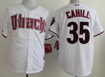 Arizona Diamondbacks #35 Trevor Cahill White Cool Base Baseball Jersey