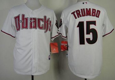 Arizona Diamondbacks #15 Mark Trumbo White Cool Base Baseball Jersey