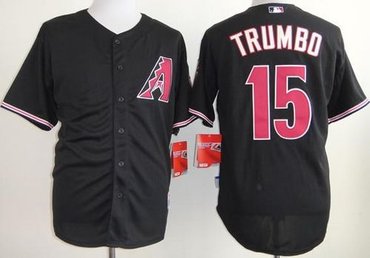 Arizona Diamondbacks #15 Mark Trumbo Black Cool Base Baseball Jersey