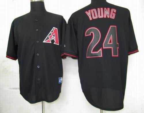 arizona diamondbacks 24 chris young pitch black fashion jersey