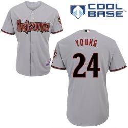 mlb arizona diamondbacks 24# young grey cool base jerseys