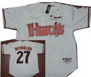 arizona diamondbacks 27 reynolds white baseball jersey