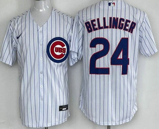 Men's Chicago Cubs #24 Cody Bellinger White Cool Base Jersey