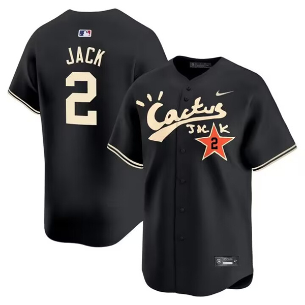 Men's Houston Astros Active Player Black Cactus Jack Vapor Premier Limited Stitched Baseball Jersey