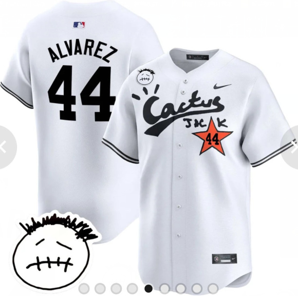 Men's Houston Astros #44 Yordan Alvarez White Cactus Jack Vapor Premier Limited Stitched White Baseball Jersey