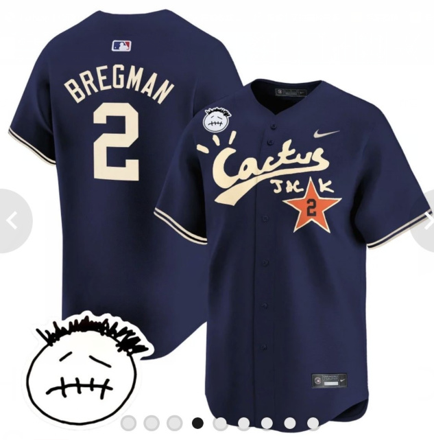 Men's Houston Astros #2 Bregman Cactus Jack Vapor Premier Limited Stitched Navy Baseball Jersey