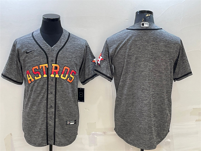 Men's Houston Astros Blank Grey Cool Base Stitched Baseball Jersey