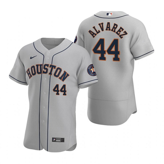 Men's Houston Astros #44 Yordan Alvarez Gray Flex Base Stitched JerseyS