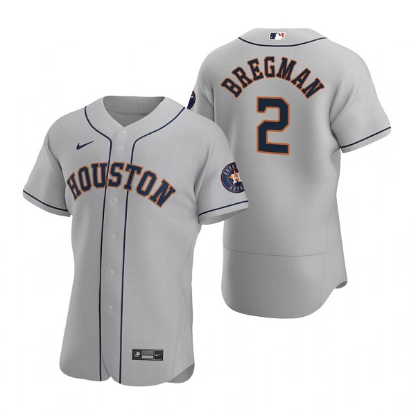 Men's Houston Astros #2 Alex Bregman Gray Flex Base Stitched JerseyS