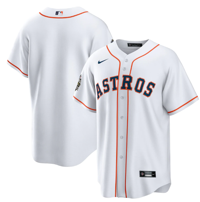 Men's Houston Astros Blank White 2022 World Series Home Stitched Baseball Jersey