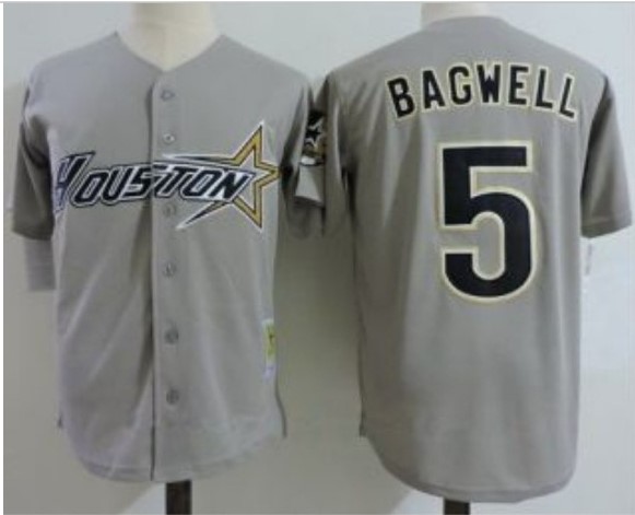 Astros 5 Jeff Bagwell Gray throwback Jersey