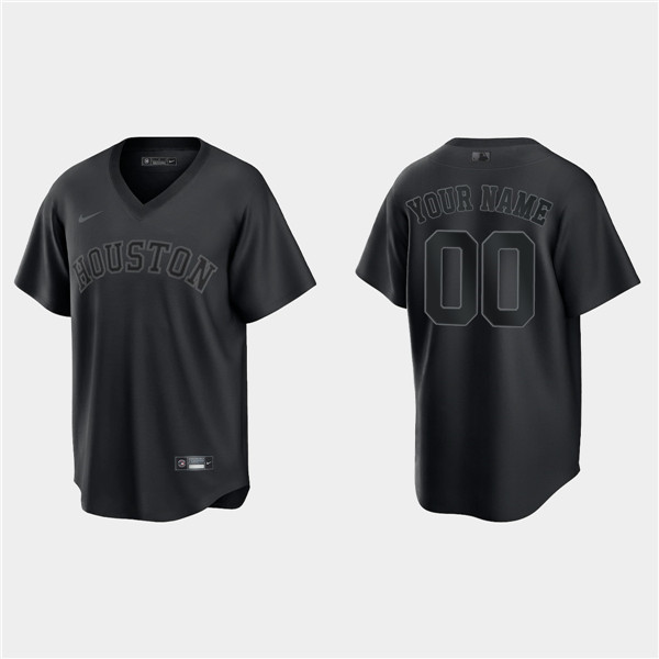 Men's Houston Astros Active Player Custom Black Pitch Black Fashion Replica Stitched Jersey