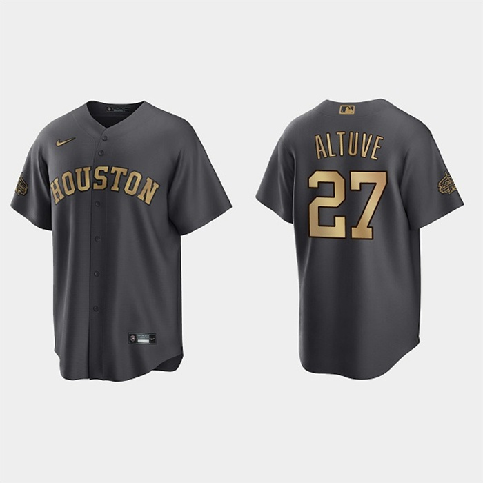 Men's Houston Astros #27 Jose Altuve 2022 All-Star CharcoalCool Base Stitched Baseball Jersey