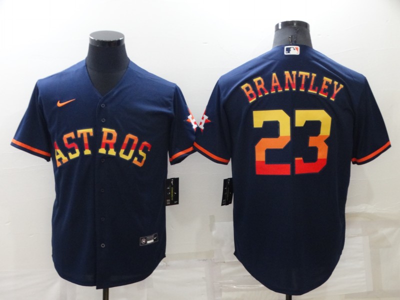 Men's Houston Astros #23 Michael Brantley 2022 Navy Cool Base Stitched Jersey