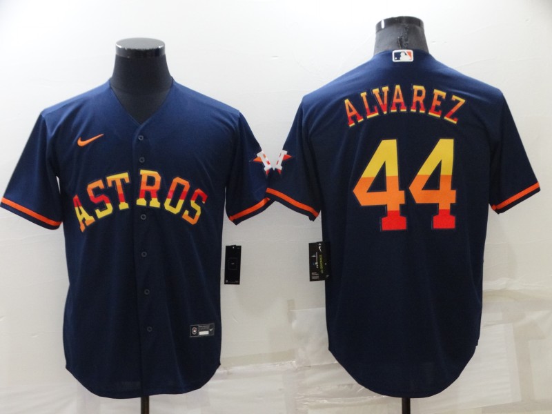 Men's Houston Astros #44 Yordan Alvarez 2022 Navy Cool Base Stitched Jersey