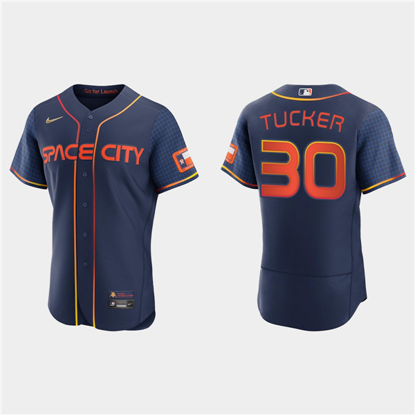 Men's Houston Astros #30 Kyle Tucker 2022 Navy City Connect Flex Base Stitched Baseball Jersey