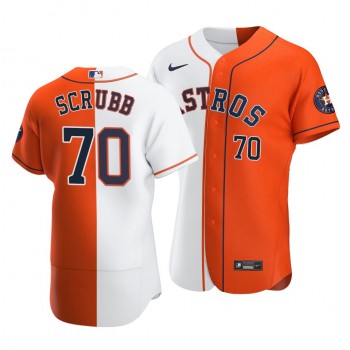 Astros #70 Andre Scrubb Split White Orange Two-Tone Jersey