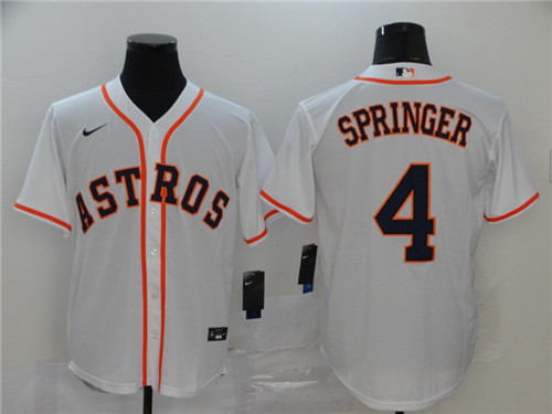 Astros 4 George Springer White 2020 Nike Cool Base Jersey