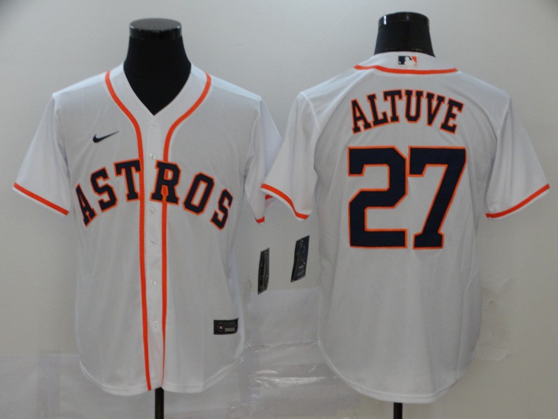 Astros 27 Jose Altuve White 2020 Nike Cool Base Jersey