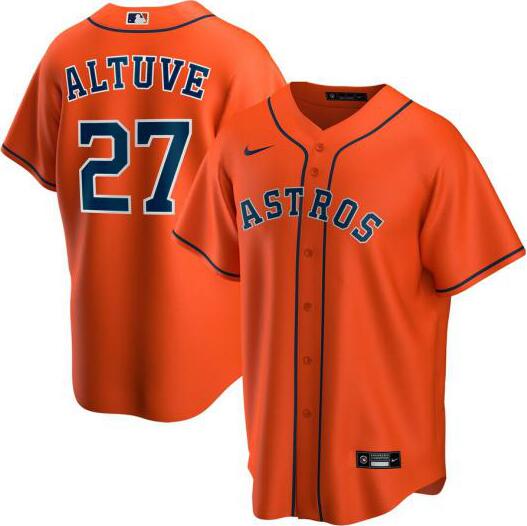 Astros 27 Jose Altuve Orange 2020 Nike Cool Base Jersey