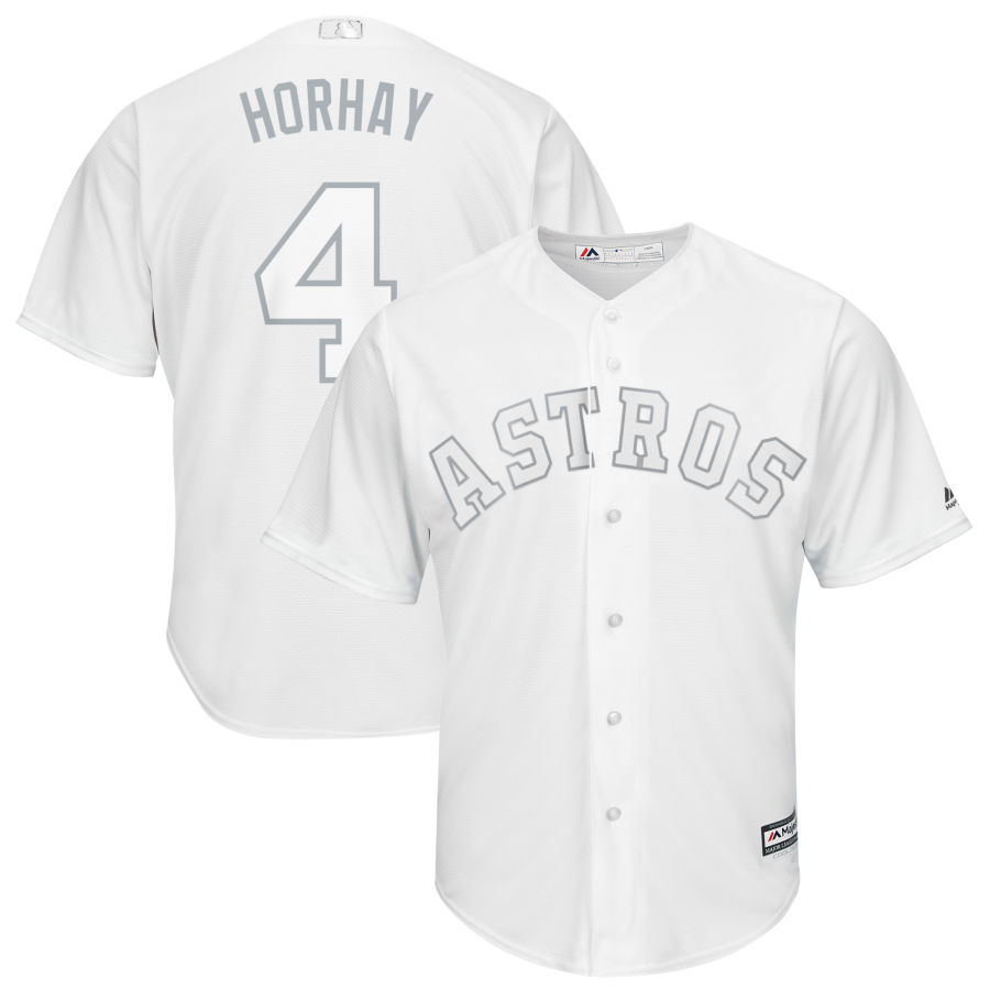 Astros 4 George Springer Horhay White 2019 Players' Weekend Player Jersey