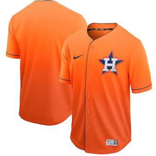 Astros Blank Orange Fade Authentic Stitched Baseball Jersey