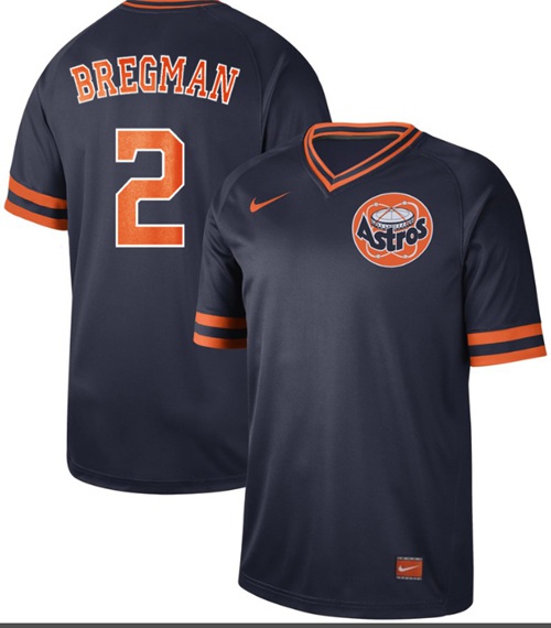 Astros #2 Alex Bregman Navy Authentic Cooperstown Collection Stitched Baseball Jersey