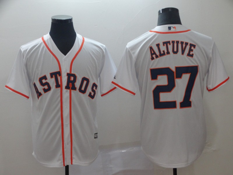 Astros 27 Jose Altuve White Cool Base Jersey