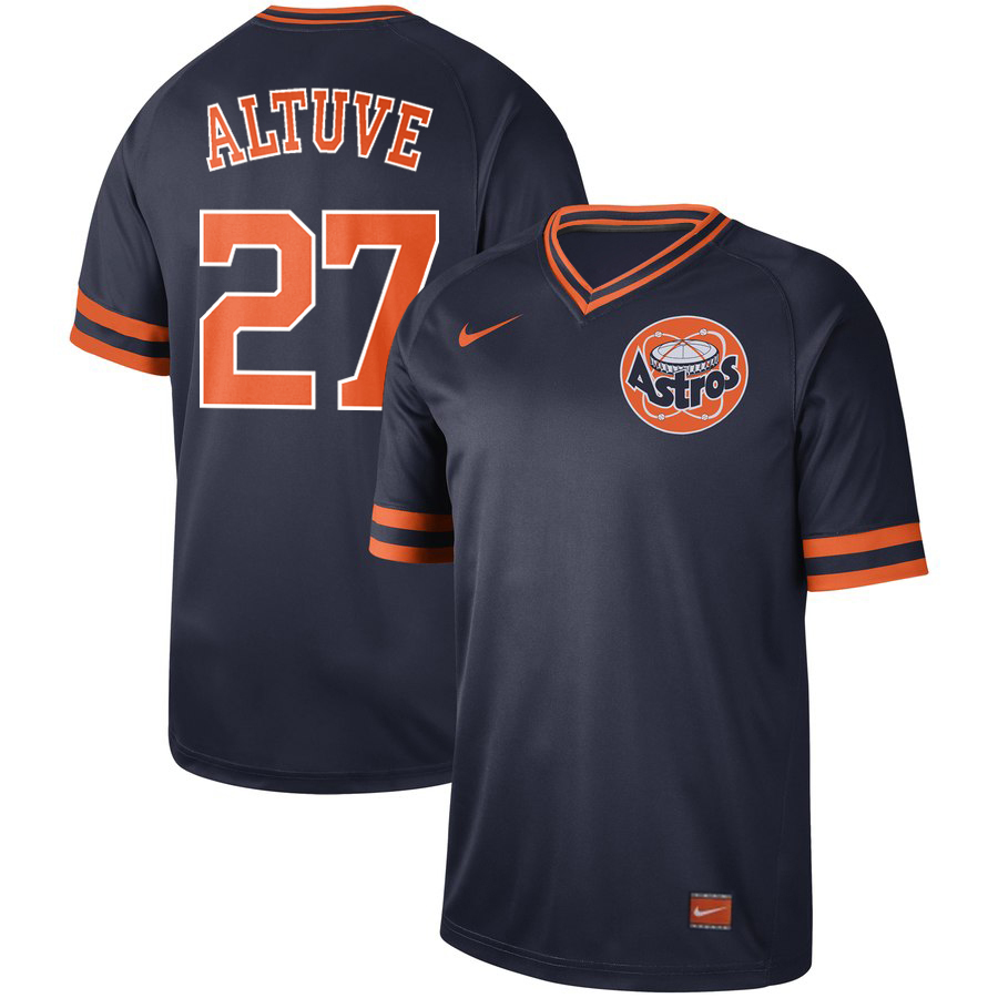 Astros 27 Jose Altuve Navy Throwback Jersey