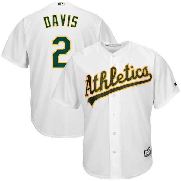 Athletics 2 Khris Davis White Cool Base Jersey