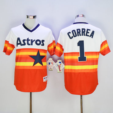 Astros 1 Carlos Correa White 1980 Turn Back The Clock Jersey