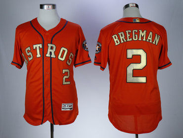 Astros 2 Alex Bregman Orange 2018 Gold Program Flexbase Jersey