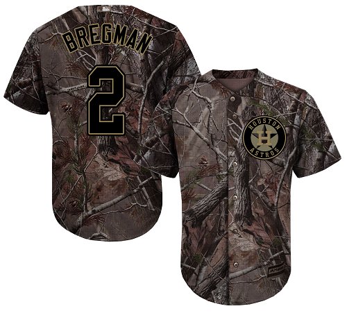 Astros #2 Alex Bregman Camo Realtree Collection Cool Base Stitched Baseball Jersey