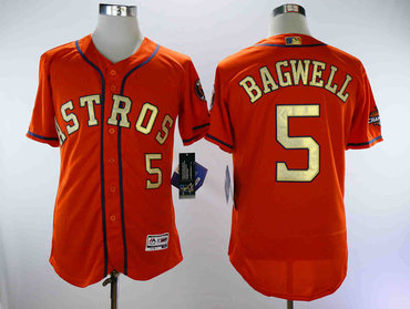 Astros 5 Jeff Bagwell Orange 2018 Gold Program Flexbase Jersey