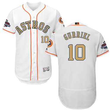 Astros 10 Yuli Gurriel White 2018 Gold Program Flexbase Jersey