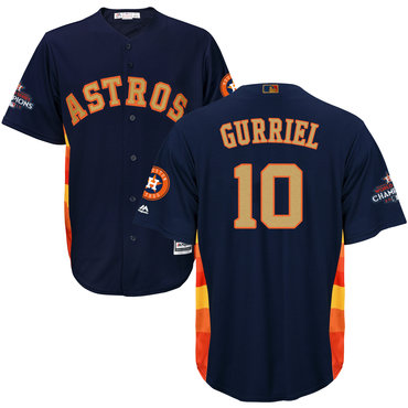 Astros 10 Yuli Gurriel Navy 2018 Gold Program Cool Base Jersey