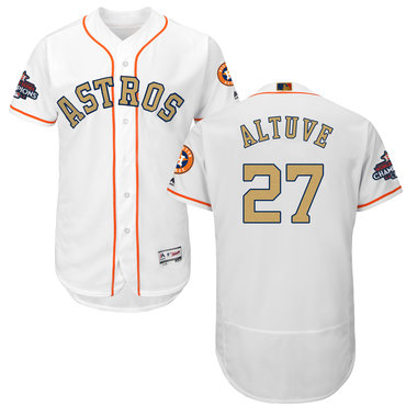 Astros 27 Jose Altuve White 2018 Gold Program Flexbase Jersey