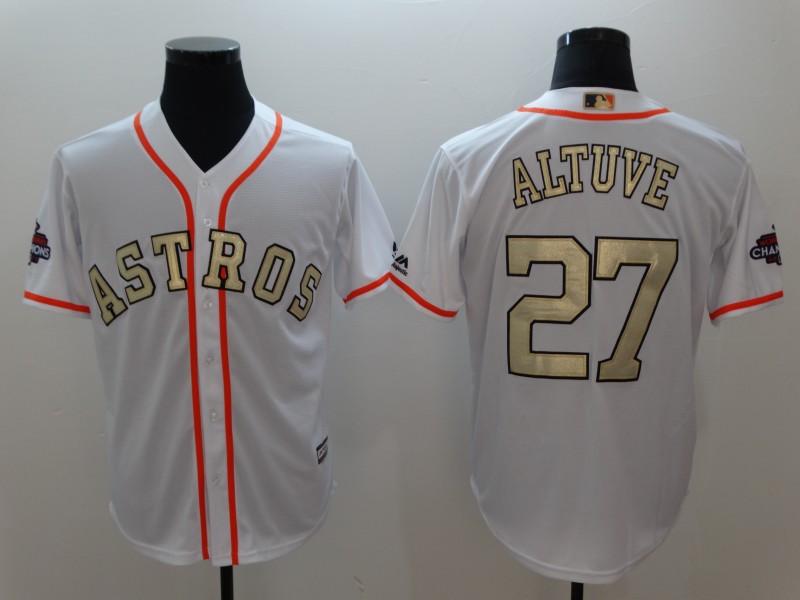 Astros 27 Jose Altuve White 2017 World Series Champions Cool Base Player Jersey