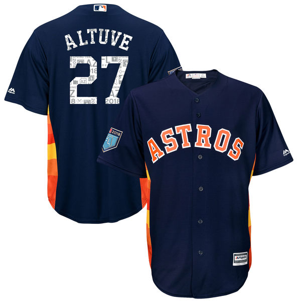 Astros 27 Jose Altuve Navy 2018 Spring Training Cool Base Jersey