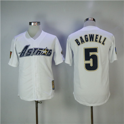 Astros #5 Jeff Bagwell White Cooperstown Collection Stitched MLB Jersey