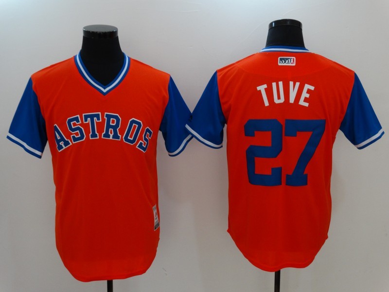 Astros 27 Jose Altuve Tuve Majestic Orange 2017 Players Weekend Jersey