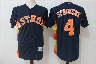 Astros 4 George Springer Navy Alternate Cool Base Jerse