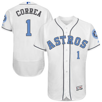 Men's Houston Astros Carlos Correa Majestic White Father's Day FlexBase Jersey