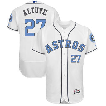 Men's Houston Astros Jose Altuve Majestic White Father's Day FlexBase Jersey