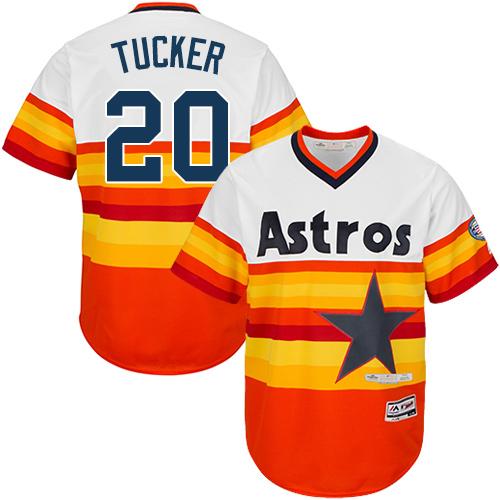 Astros #20 Preston Tucker White Orange Flexbase Authentic Collection Cooperstown Stitched MLB Jersey