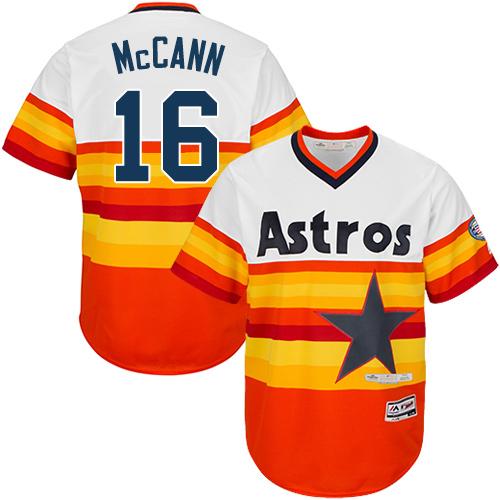 Astros #16 Brian McCann White Orange Flexbase Authentic Collection Cooperstown Stitched MLB Jersey