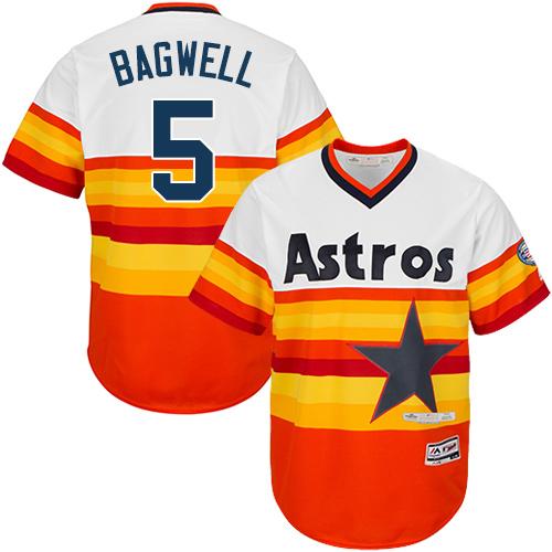 Astros #5 Jeff Bagwell White Orange Flexbase Authentic Collection Cooperstown Stitched MLB Jersey