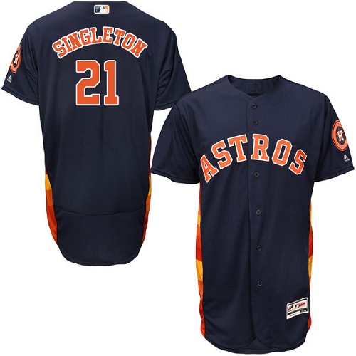 Astros #21 Jon Singleton Navy Blue Flexbase Authentic Collection Stitched MLB Jersey