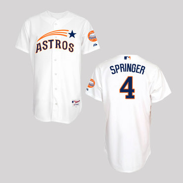 Astros 4 George Springer White Throwback Jersey